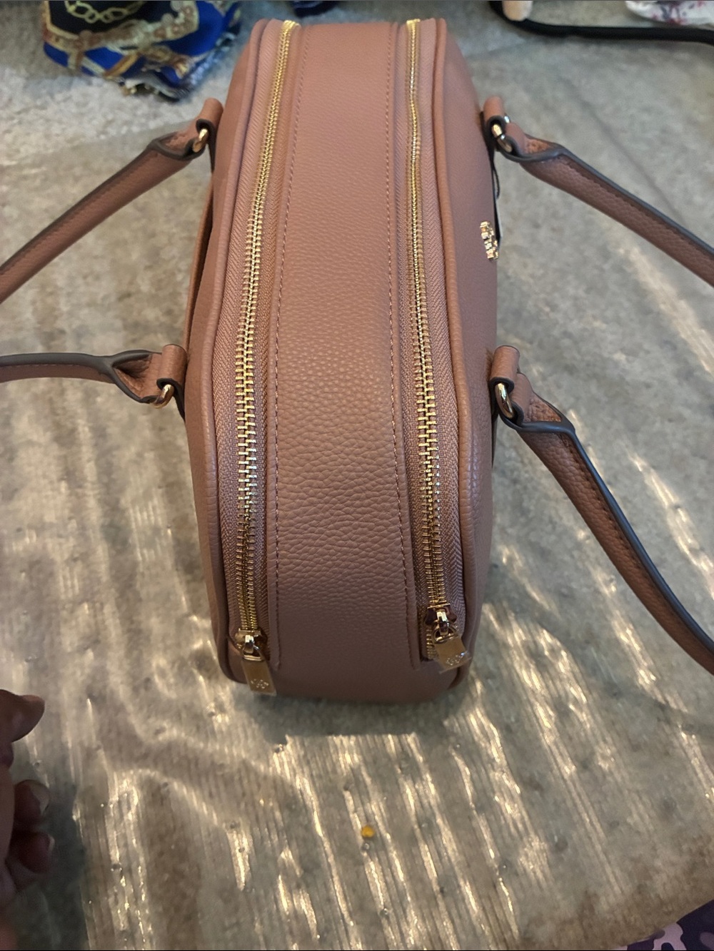 Nanette Lepore Blush Taupe Pebbled Leather Shoulder Bag - Picture 4 of 7